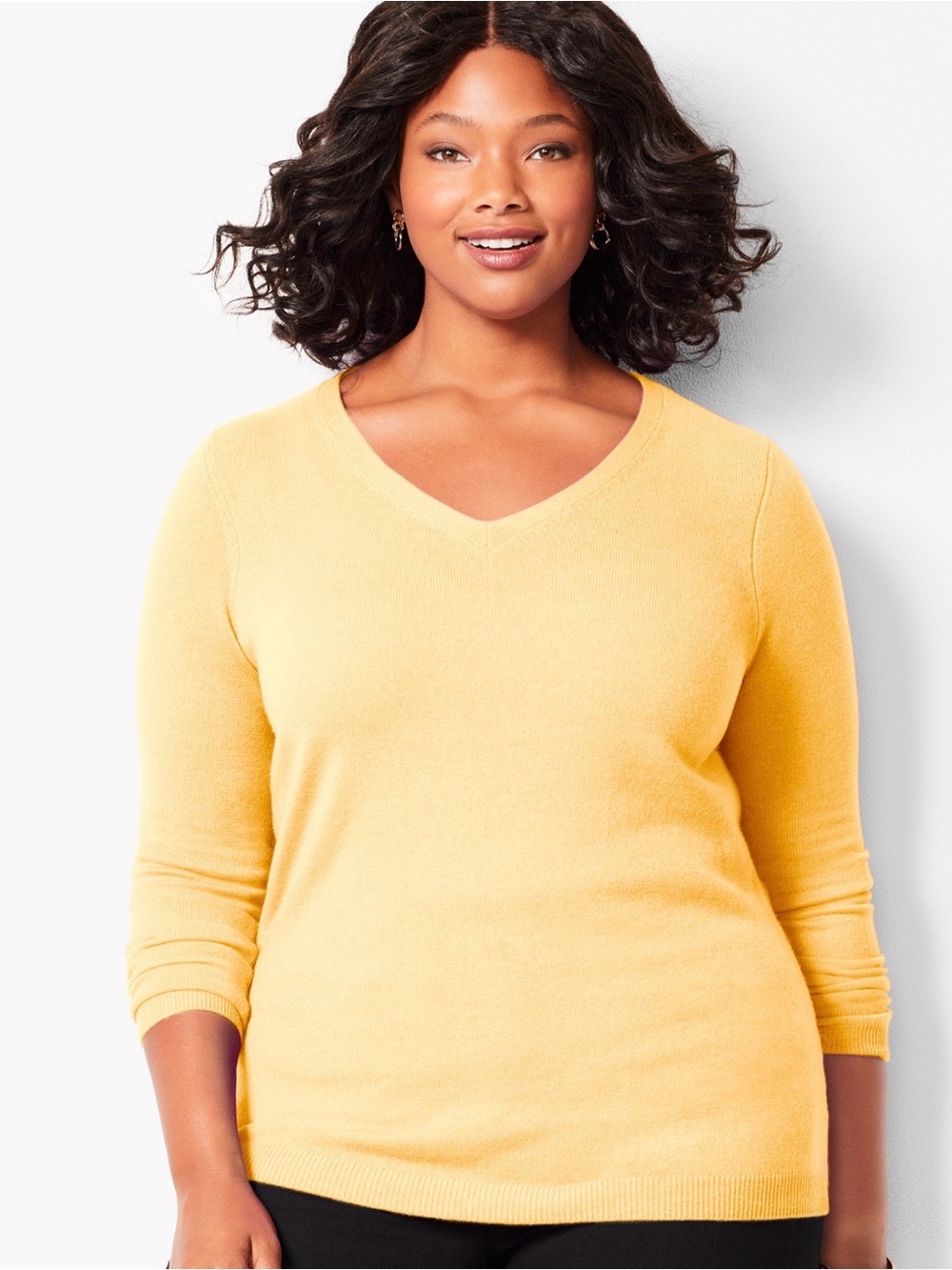 Talbots Women's V-Neck Pullover in Light Yellow Sz. 2X